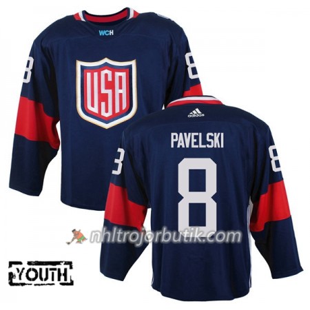 USA Tröja Joe Pavelski 8 World Cup 2016 Barn Blå Premier